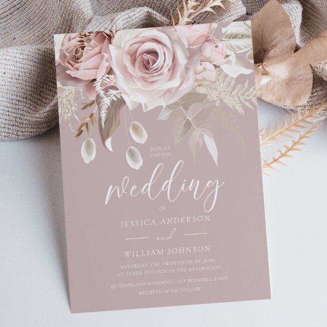 Luxury Blush Floral Botanical Wedding Invitation (Creator Uploaded)