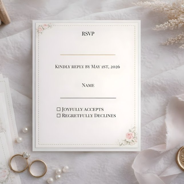 Luxury Blush Floral design  RSVP Card (Creator Uploaded)