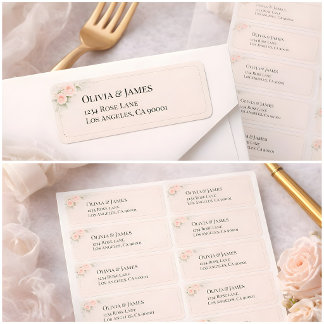 Luxury Blush Floral Return Address Labels