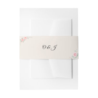 Luxury Blush Floral Wedding Invitation Belly Band