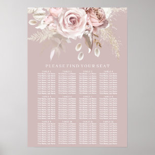 Luxury Blush Floral Wedding Seating Chart
