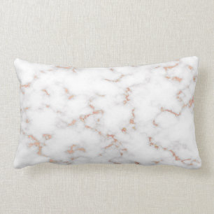 Luxury Blush Glitter Pink White Marble Cotton Lumbar Cushion