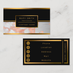 Luxury Blush Glitter White Pink Marble Customise Business Card