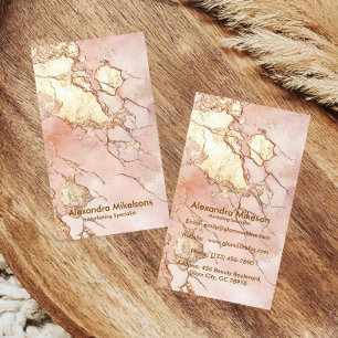 Luxury Blush Marble Gold Professional Business Card