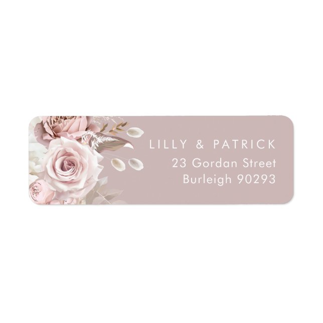 Luxury Blush Modern Wedding Return Address (Front)
