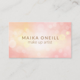 Luxury Blush PInk Bokeh glitter social media Business Card