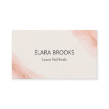 Luxury Blush Pink Gold Nail Salon Business Card
