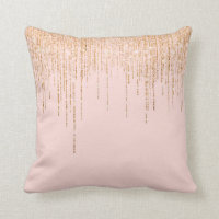 Luxury Blush Pink Gold Sparkly Glitter Fringe
