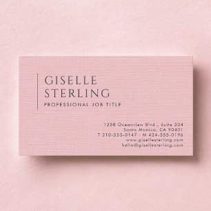 Luxury Blush Pink Natural Linen Business Card