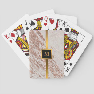 Luxury Blush Pink Rose Glitter Marble Customise Playing Cards
