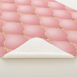 Luxury Blush Pink Rose Gold Diamond Sherpa Blanket