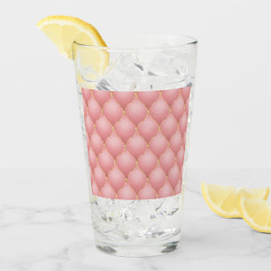 Luxury Blush Pink Rose Gold Diamond Tufted Pattern Glass