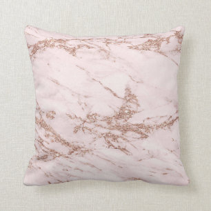 Luxury Blush Rose Pink Glitter Marble Cotton Cushion