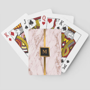 Luxury Blush Rose Pink Glitter Marble Customise Playing Cards