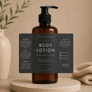 Luxury Body Lotion 8oz Bottle Label