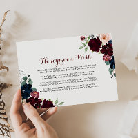 Luxury Boho Colourful Floral Honeymoon Wish  