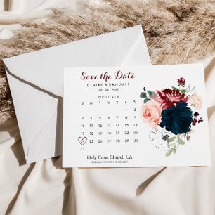 Luxury Boho Colourful Floral Save the Date Calenda