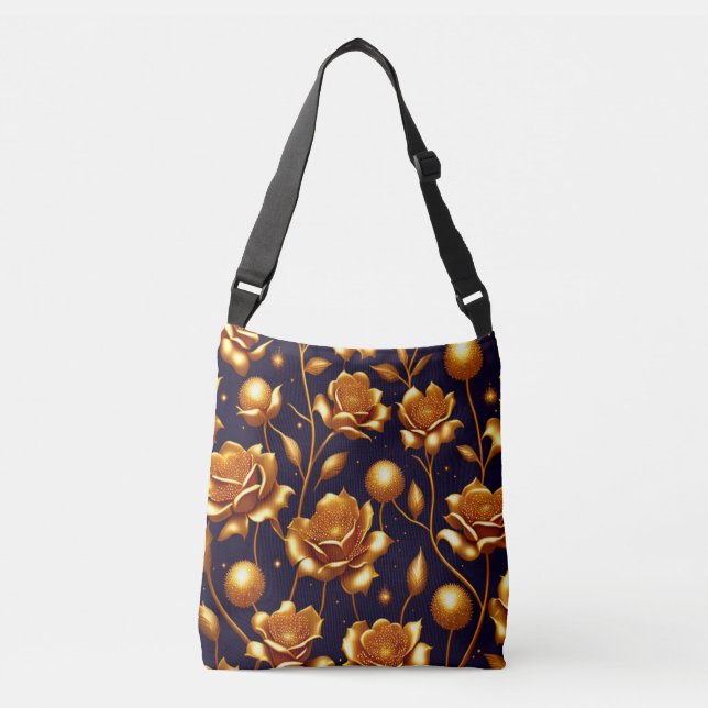 Luxury Boho Gold Rose Modern Collection Crossbody Bag (Front)