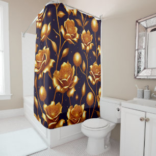 Luxury Boho Gold Rose Modern Collection Shower Curtain