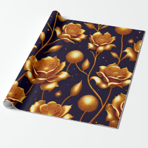 Luxury Boho Gold Rose Modern Collection Wrapping Paper