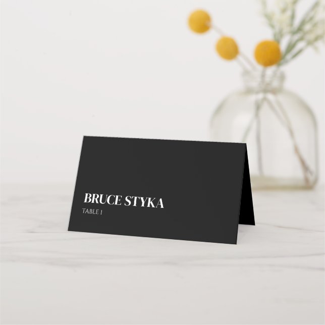 Luxury | Bold Modern Minimalist Place Card (Front)