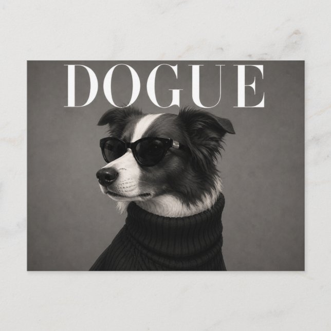 Luxury Border Collie Dog Portrait Postcard (Front)