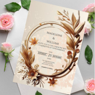 Luxury Botanical Elegant Sophisticated Wedding Invitation