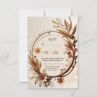Luxury Botanical Elegant Sophisticated Wedding RSVP Card