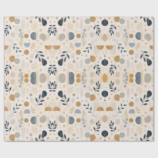 Luxury Botanical Gold Geometric Wrapping Paper | E