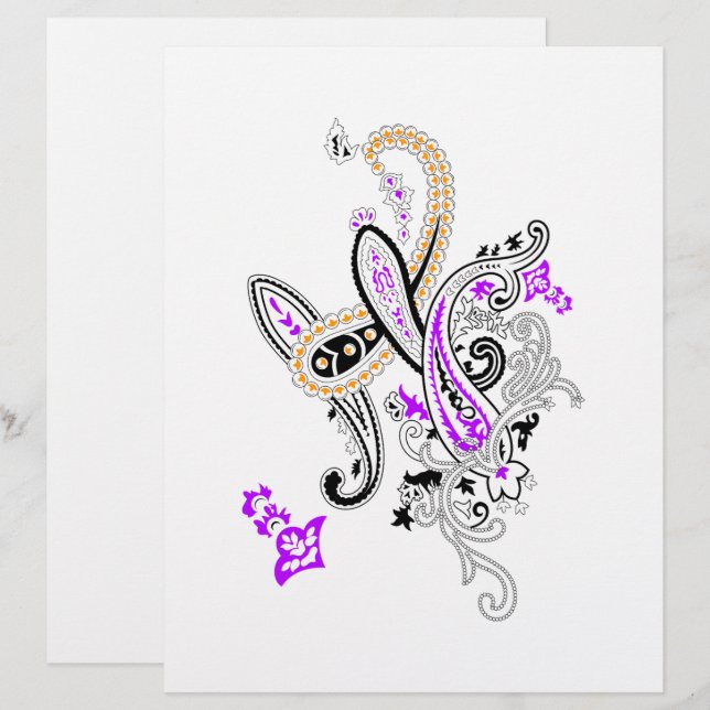 Luxury Botanical Paisley Collection Custom Letterhead (Front/Back)