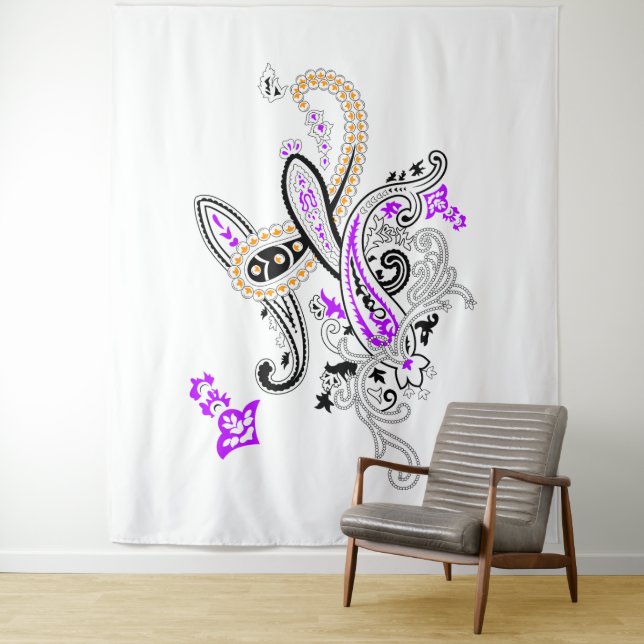 Luxury Botanical Paisley Collection Tapestry (In Situ)