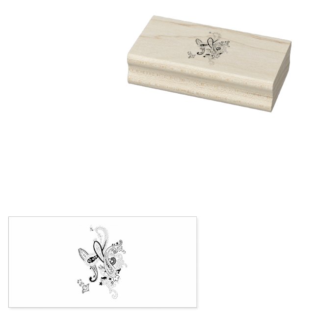 Luxury Botanical Paisley Rubber Stamp (Stamped)