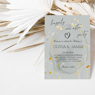 Luxury Botanical Wedding -Happily Ever After Party Invitation