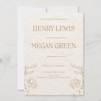 Luxury Botanical Wedding Invitation | Elegant Ivor