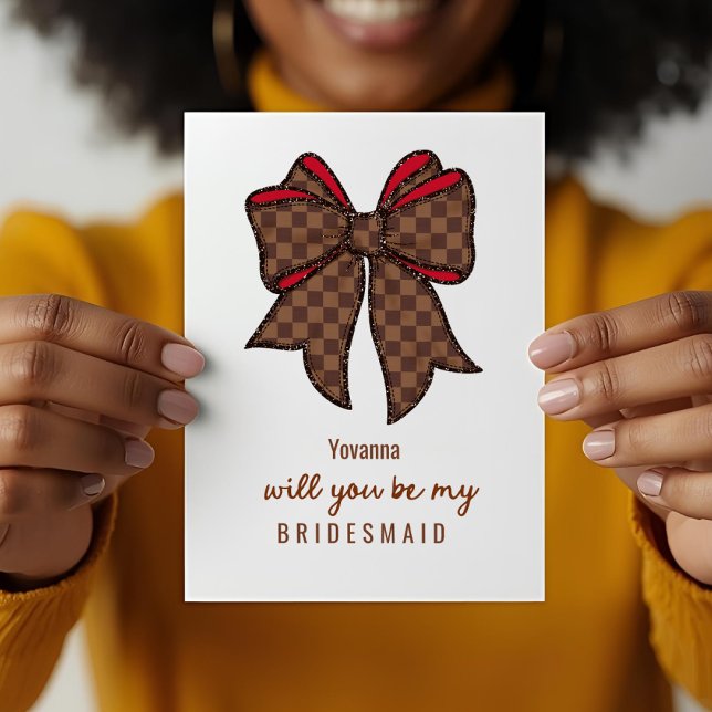 Luxury Bow Bridesmaid Proposal  Card (Creator Uploaded)