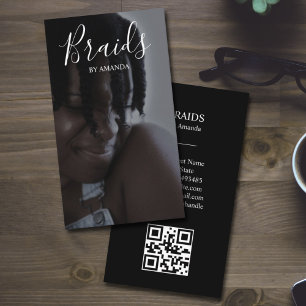 Luxury Braids Afro American Hairtsylist QR Code  Business Card