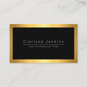 luxury brand black and gold silver Metallic Gold Business Card