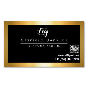 luxury brand black and gold silver Metallic Gold Magnetic Business Card