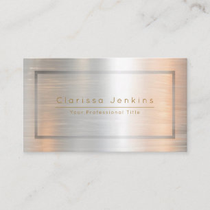 luxury brand brushed gold silver Metallic Gold Business Card