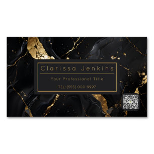luxury brand Mable and black finance professional  Magnetic Business Card