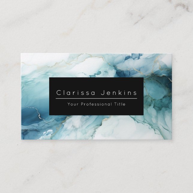 luxury brand Mable and blue finance professional  Business Card (Front)