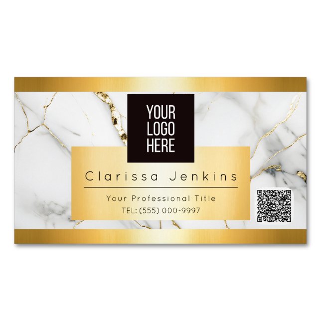 luxury brand Mable and gold finance professional  Magnetic Business Card (Front)