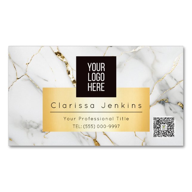 luxury brand Mable and gold finance professional  Magnetic Business Card (Front)
