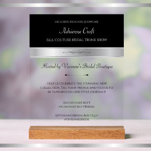 Luxury Bridal Boutique Shop Trunk Show Acrylic Sign