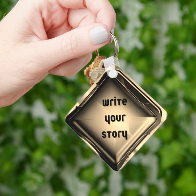 Luxury Bronze Button Quote Customisable Key Ring (Hand)