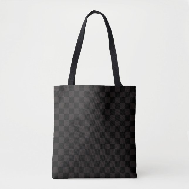 Luxury Brown/Black Chequered Tote Bag (Front)