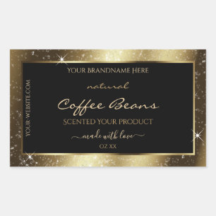 Luxury Brown Sparkle Glitter Frame Product Label