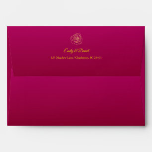 Luxury Burgundy & Gold Wedding Envelope 