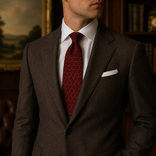Luxury Burgundy Honeycomb Elegant Geometric Tie