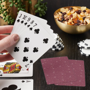 Luxury burgundy sparkle gold glitter confetti playing cards
